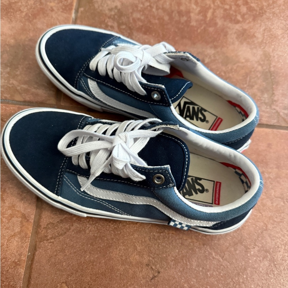 Vans Navy and White Low-Top Sneakers (Men’s 7.5)